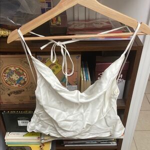 Zara White Sleeveless Backless Camisole